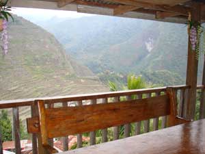Batad Pension's resaurant has a lovely setting